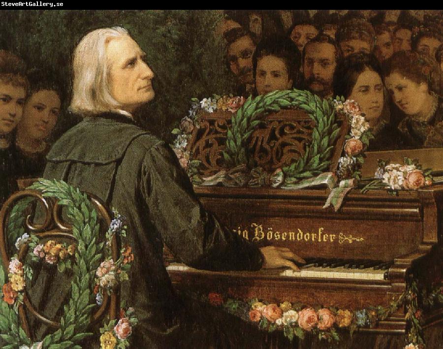 george bernard shaw franz liszt playing a piano built by ludwig bose.